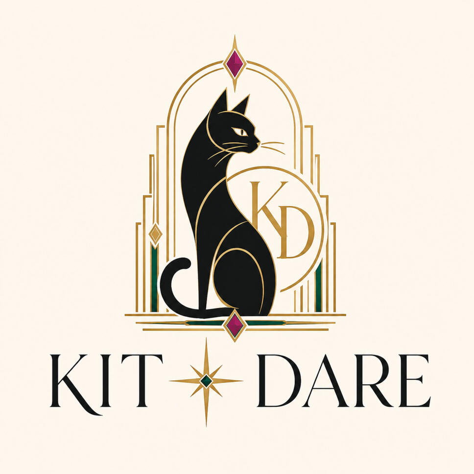 Untitled kit dare logo, with name and art deco cat shape